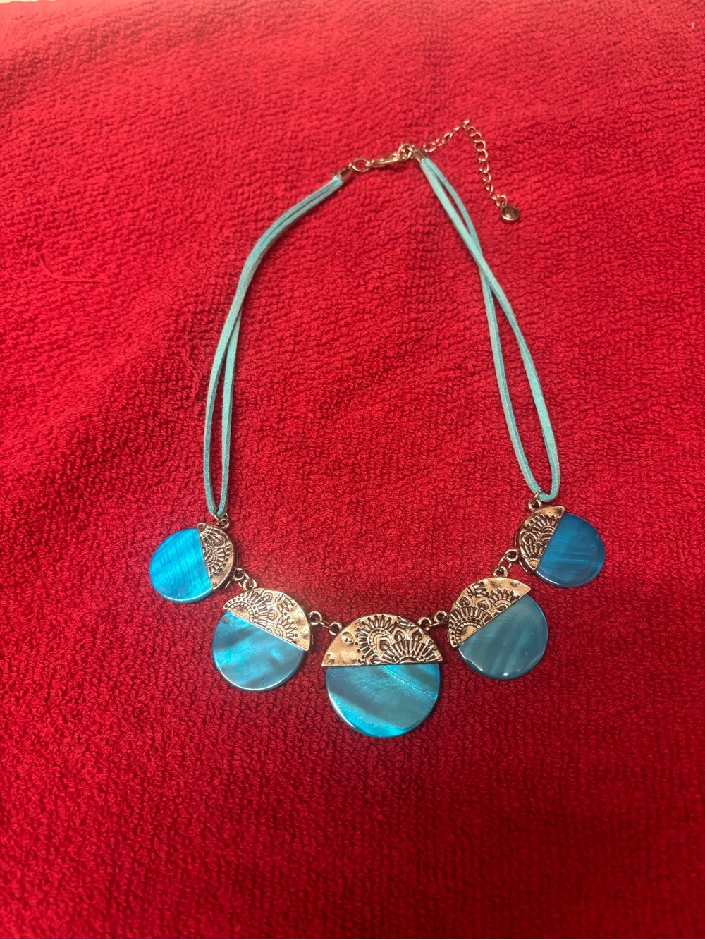 Cato Turquoise Blue Statement Necklace with Silver Accents
